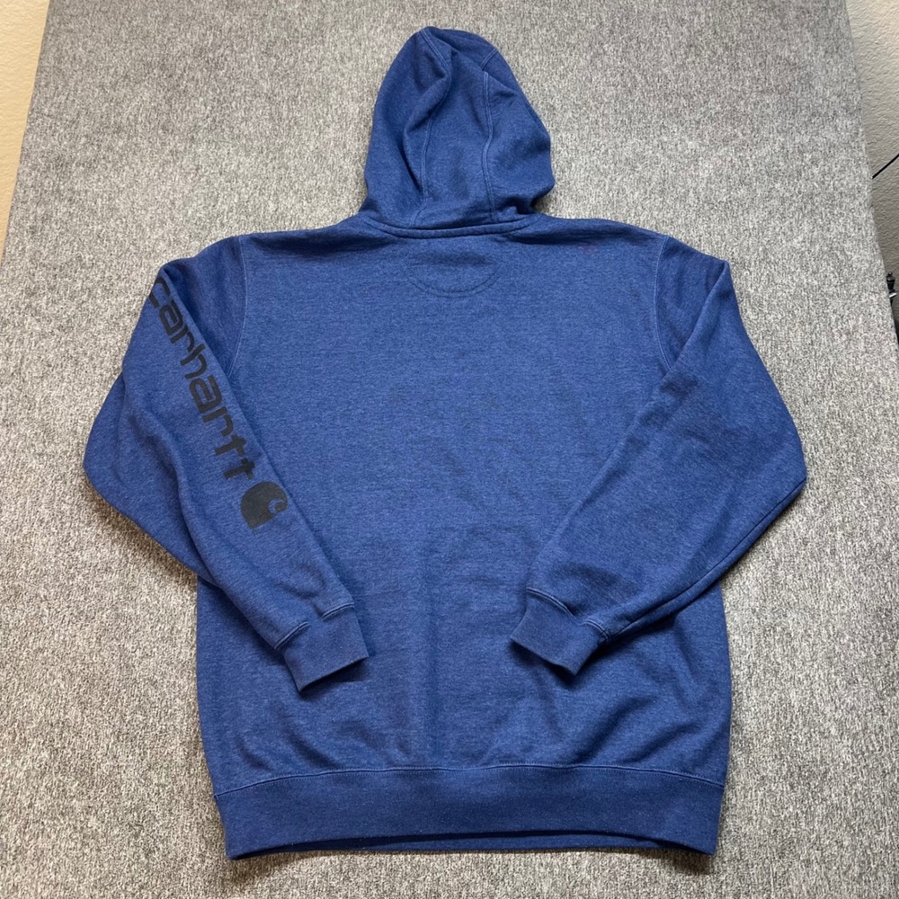 VTG Carhartt Loose Midweight Blue Heather Hoodie Sweatshirt Mens Medium TS0288 - Picture 8 of 10